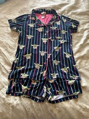Star Wars Pajama Top - Navy, Pink & Green Stripes